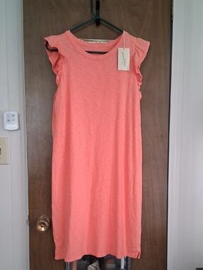 Universal Thread Coral Ruffle‑Sleeve Midi Dress | NWT Women’s M